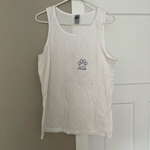 PAWZ Gildan White Fitted Sleeveless Tank Top